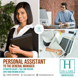Personal Assistant to the General Manager Job in Malta