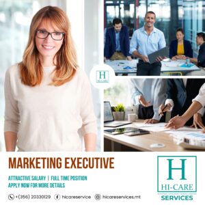 Marketing Executive JOb in Malta